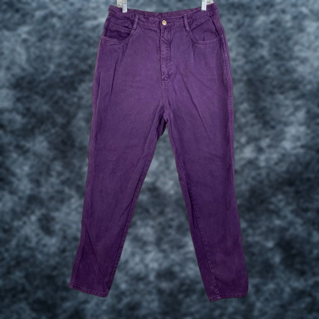 Bill Blass VINTAGE Bill Blass Jeans Womens 16 Purple High Rise Mom Denim 30 Inseam 5-Pocket Size 38" / US 16 / IT 52 - 1 Thumbnail