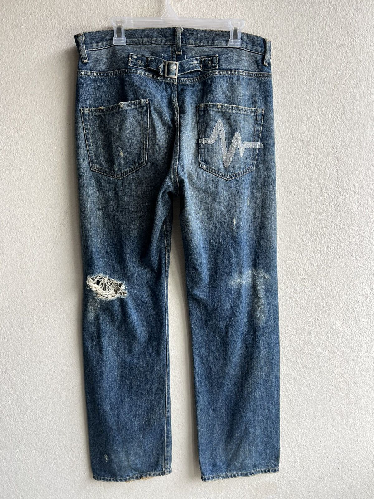 WHIZ LIMITED Whiz Limited Japan Ripped Distress Denim Selvedge Jeans Size US 32 / EU 48 - 3 Thumbnail