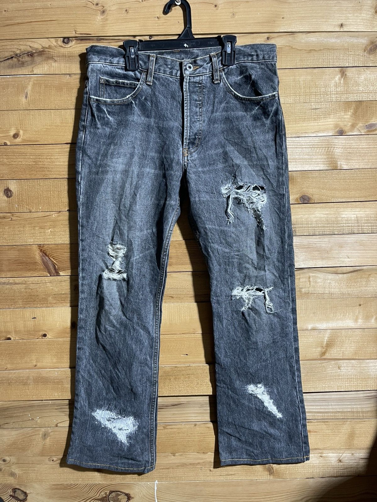RIPVANWINKLE Japanese brand rip van winkle distressed jeans Size US 33 - 1 Thumbnail