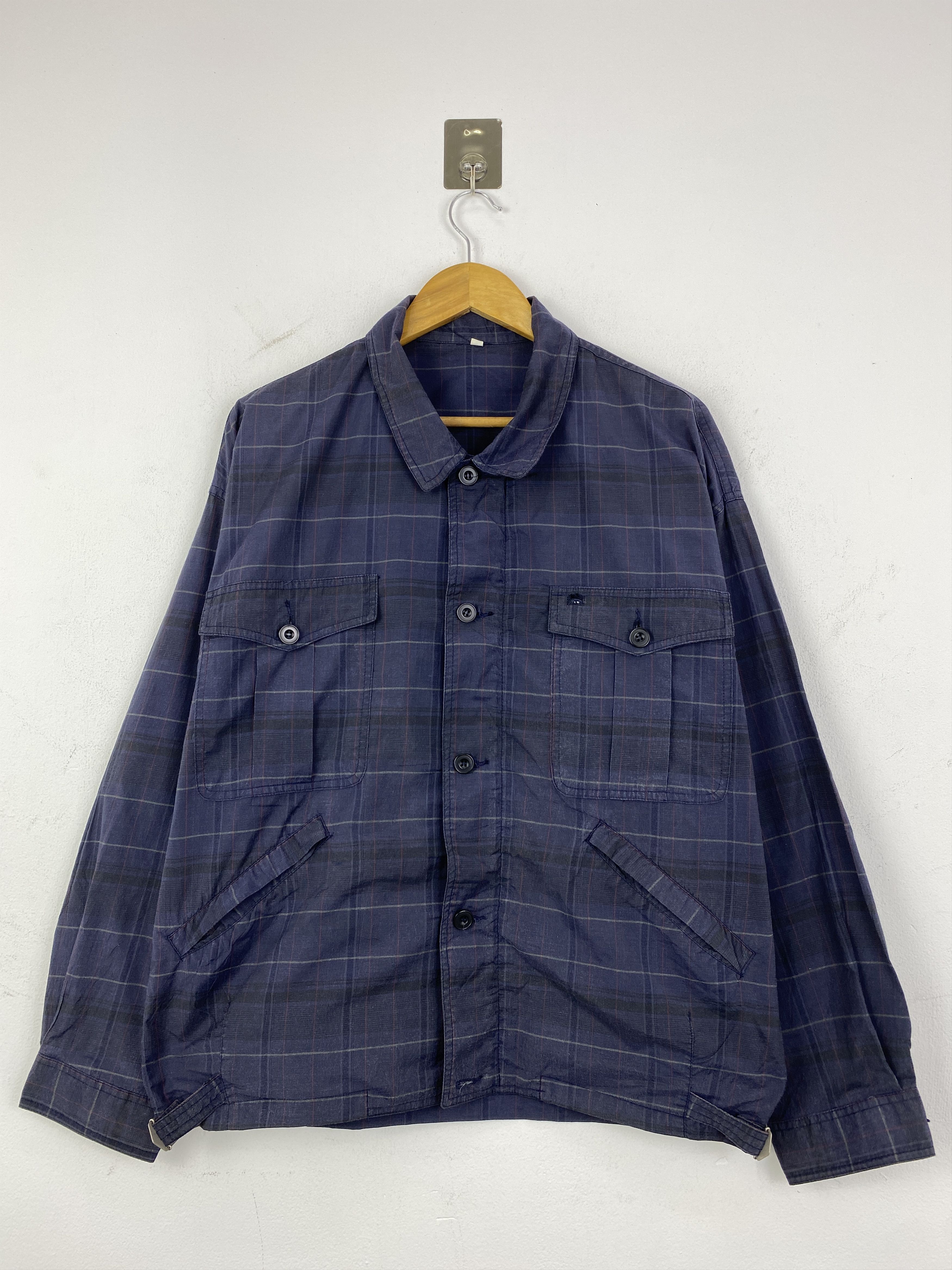 Japanese Brand Vintage Japanese Brand Plaid Workwear Chore Coat JA0206 Size US L / EU 52-54 / 3 - 1 Thumbnail
