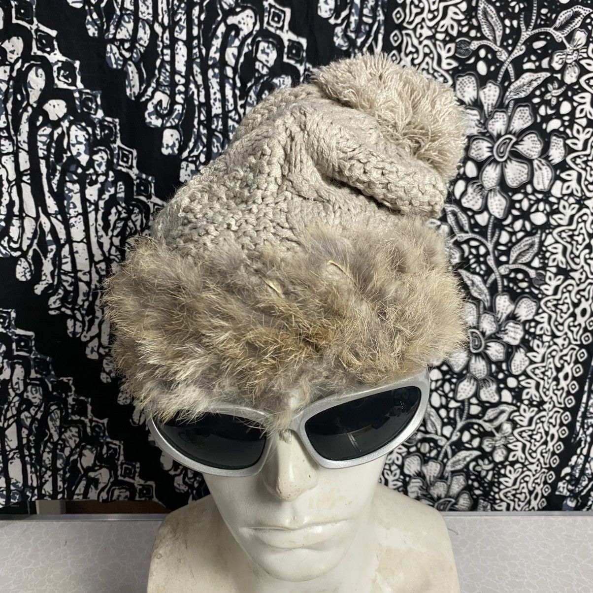 Japanese Brand × Vintage 2000s y2k mohair fur faux fuzzy angora beanie hats Size ONE SIZE - 1 Thumbnail