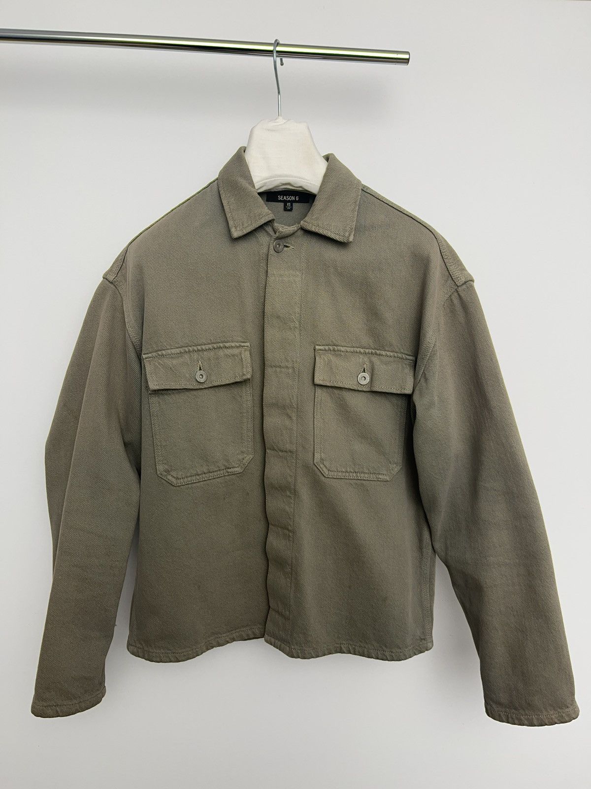 Yeezy Yeezy Season 6 Shearling Lined Canvas Jacket Glacier | Grailed