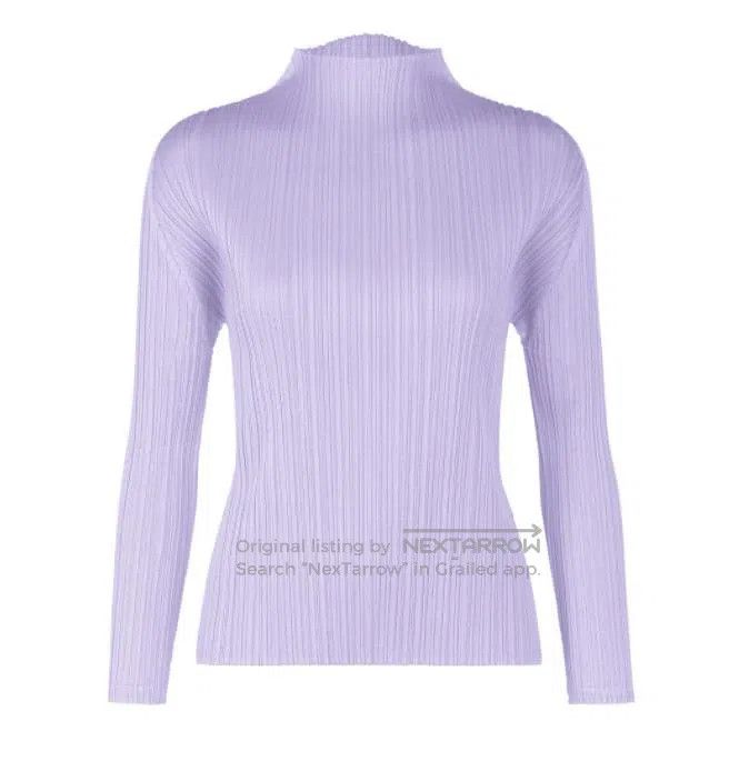 Issey Miyake Issey Miyake Purple-Blue Long Sleeve Size L / US 10 / IT 46 - 1 Thumbnail