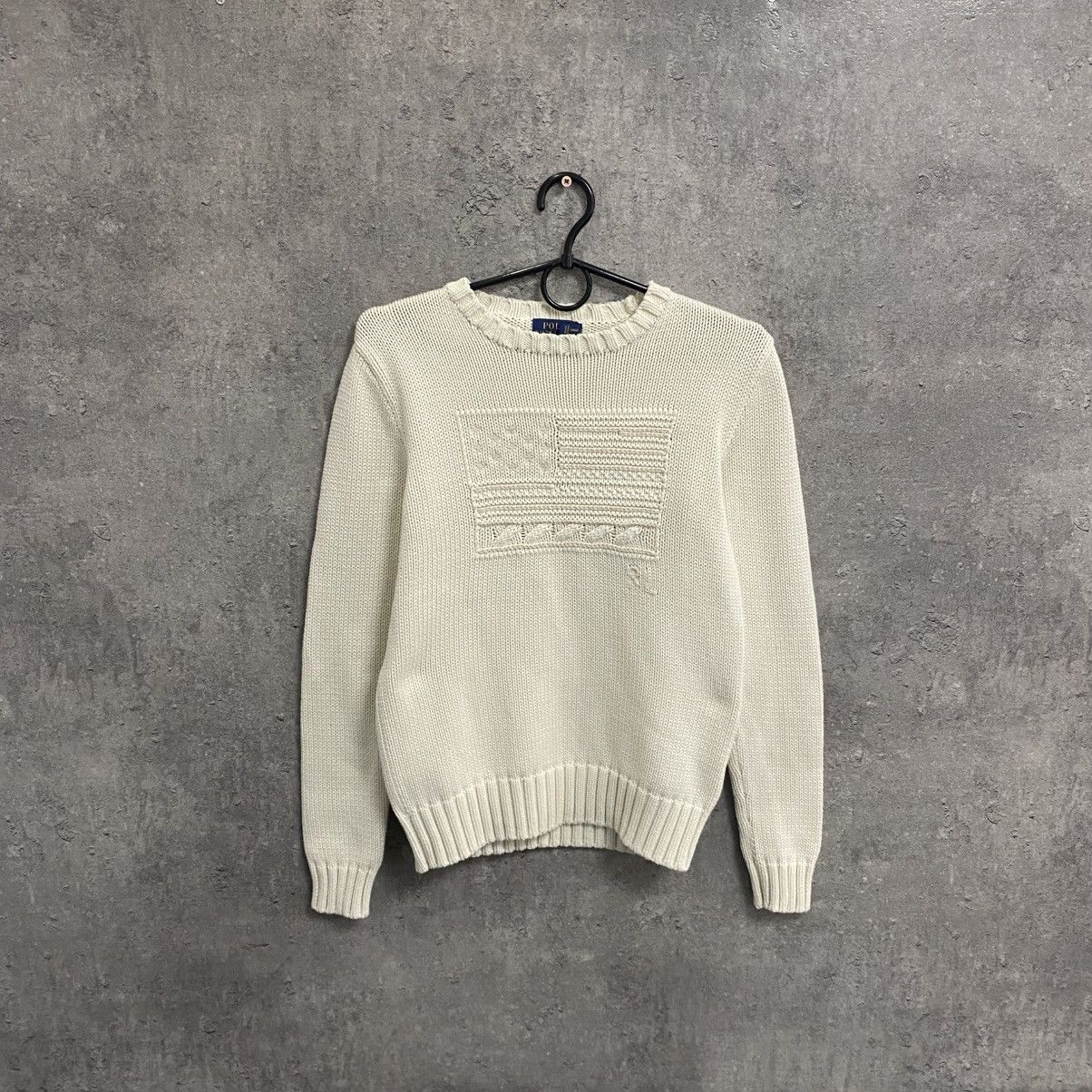 Vintage Polo Ralph Lauren Sweater USA FLAG Knitwear Japanese