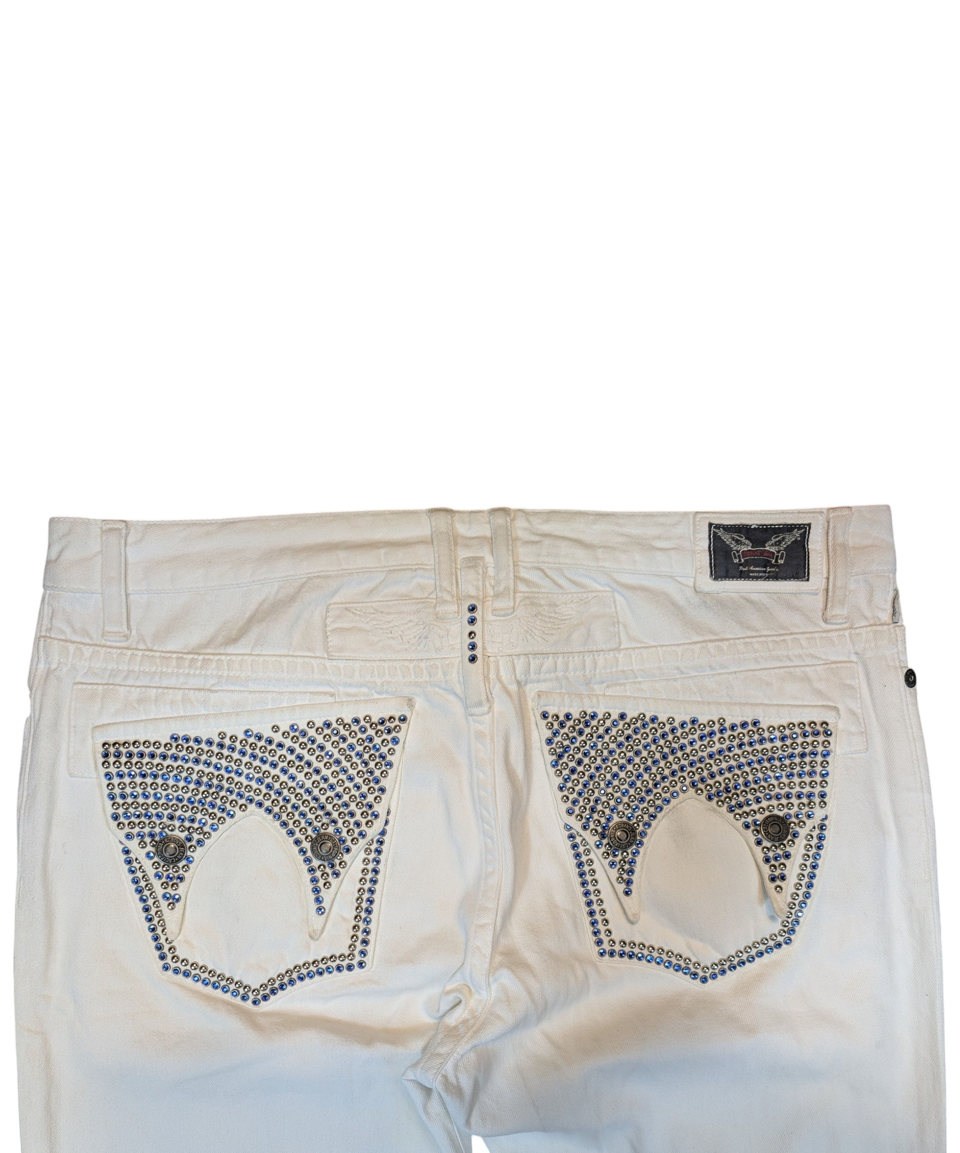 Robin's Jean White Double Flap Studded