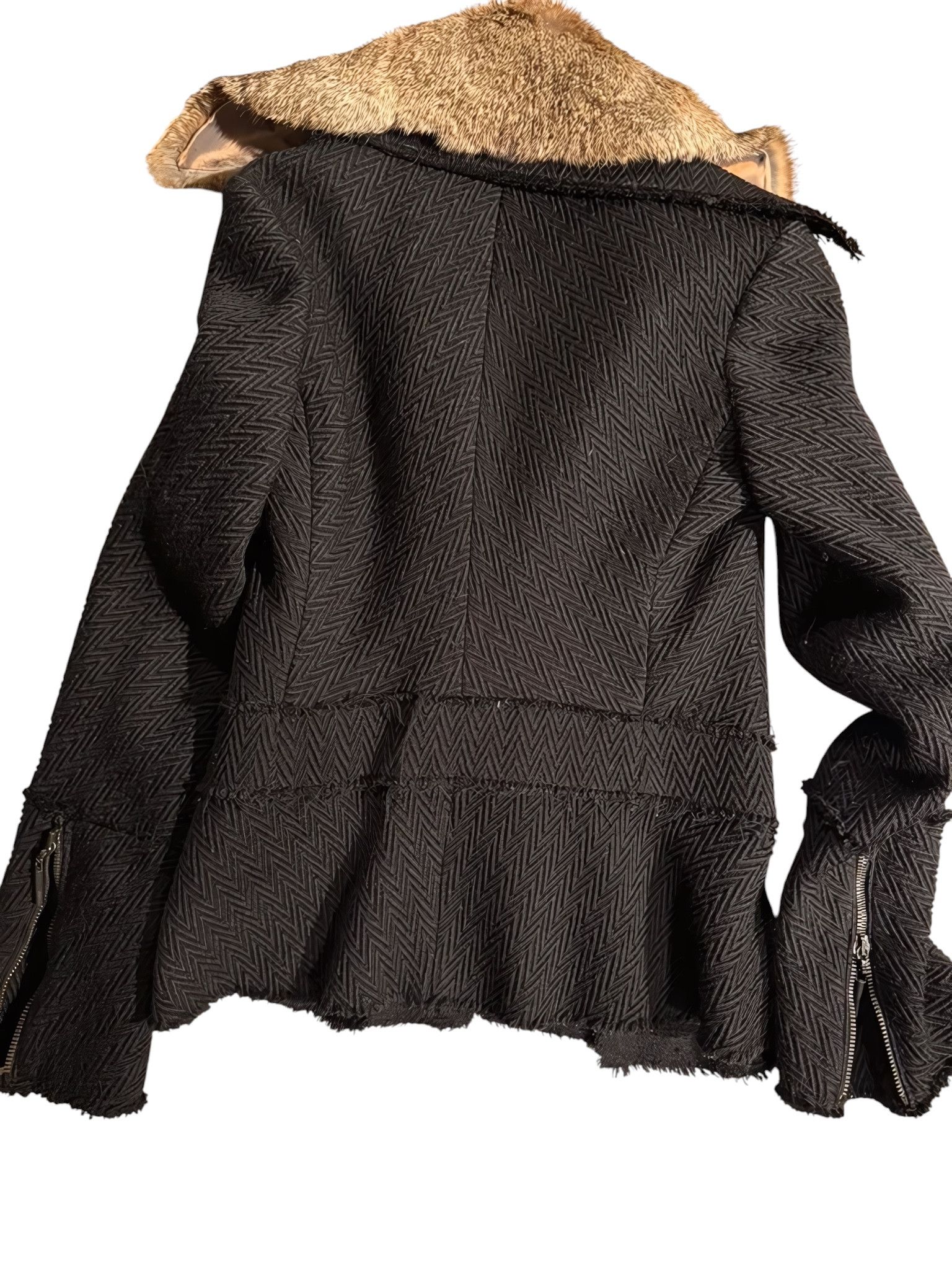 Roberto Cavalli RABBIT FUR WOOL COAT JACKET Size S / US 4 / IT 40 - 3 Thumbnail