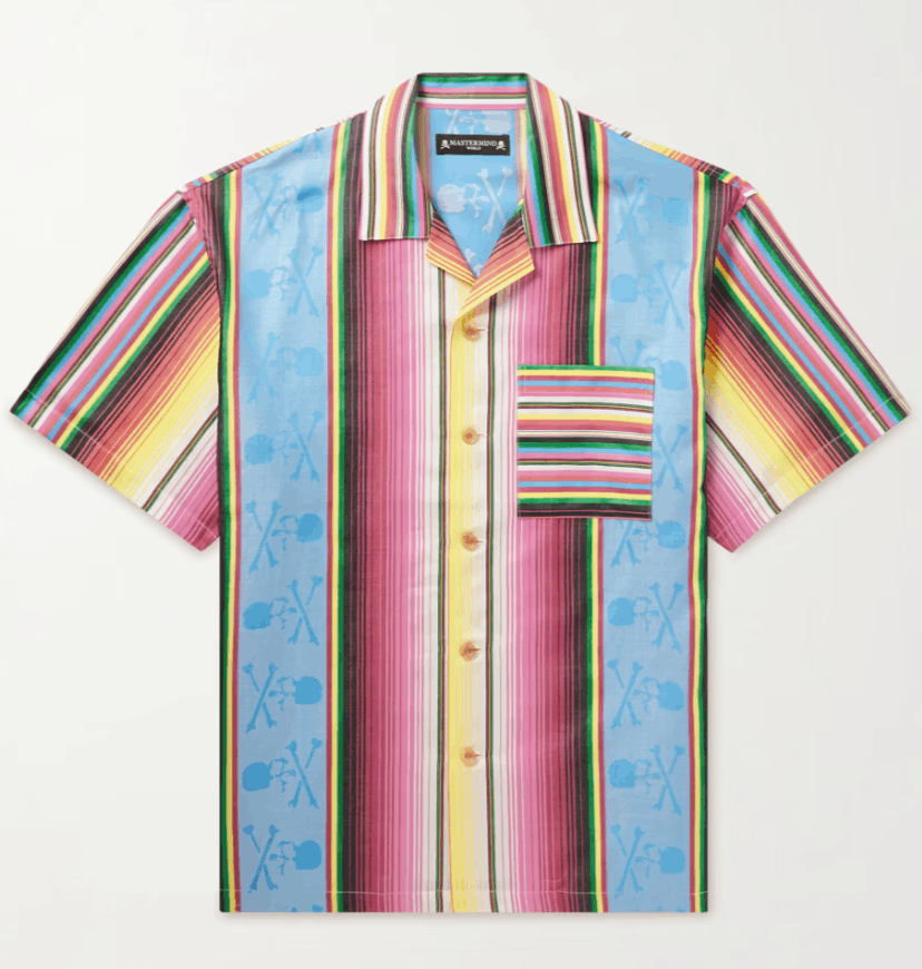 Mastermind World MASTERMIND WORLD Camp-Collar Striped Cotton-Jacquard Shirt Size US M / EU 48-50 / 2 - 1 Thumbnail