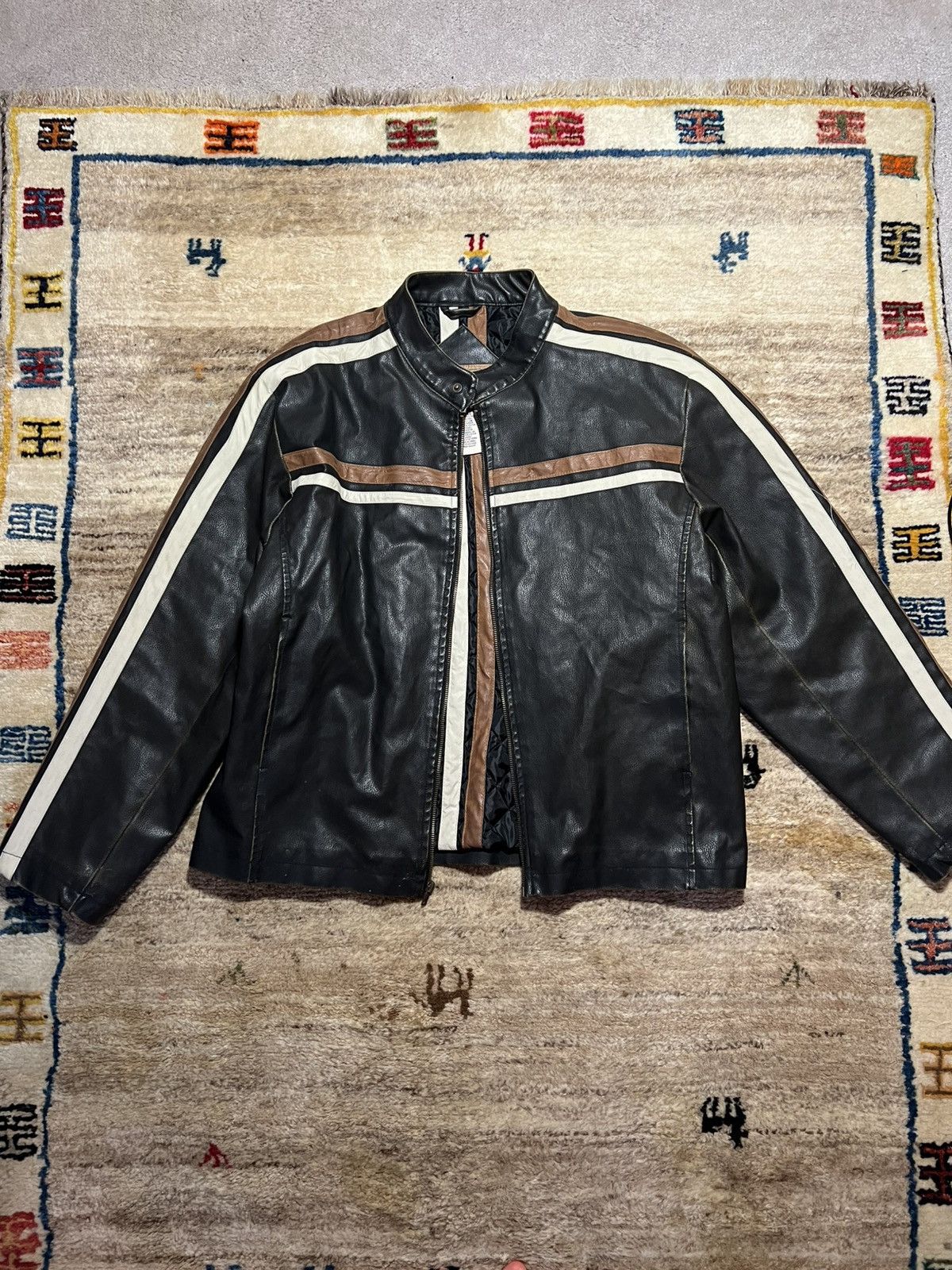 Arizona Jean Co. × Vintage LEATHER RACING JACKET 🏎️🏁 Size US XL / EU 56 / 4 - 1 Thumbnail