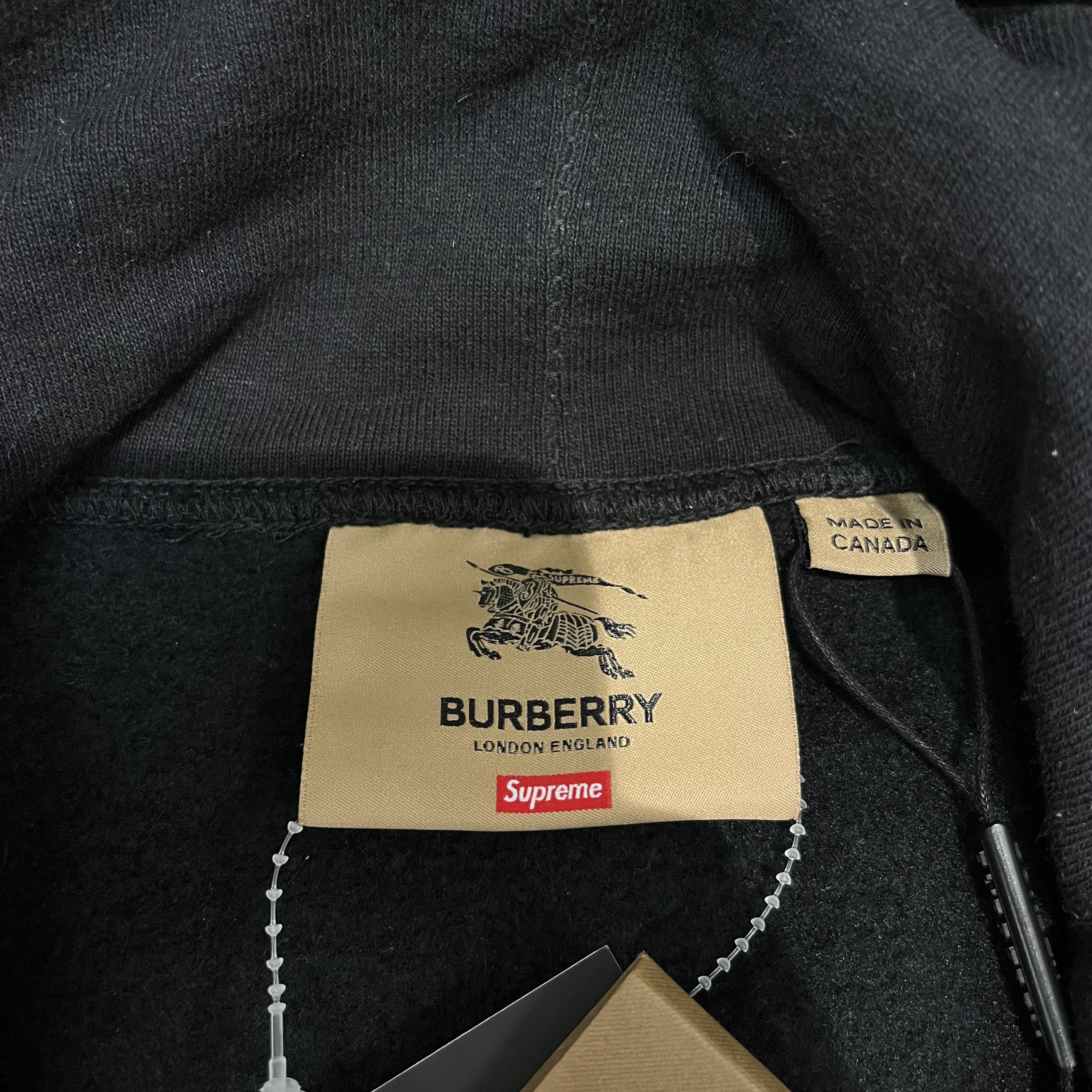 Burberry × Supreme Burberry x Supreme Box Logo Hoodie Black Size US M / EU 48-50 / 2 - 4 Thumbnail