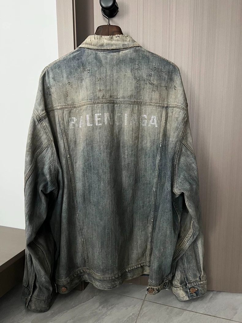 Balenciaga Distressed Denim Jacket - dmc