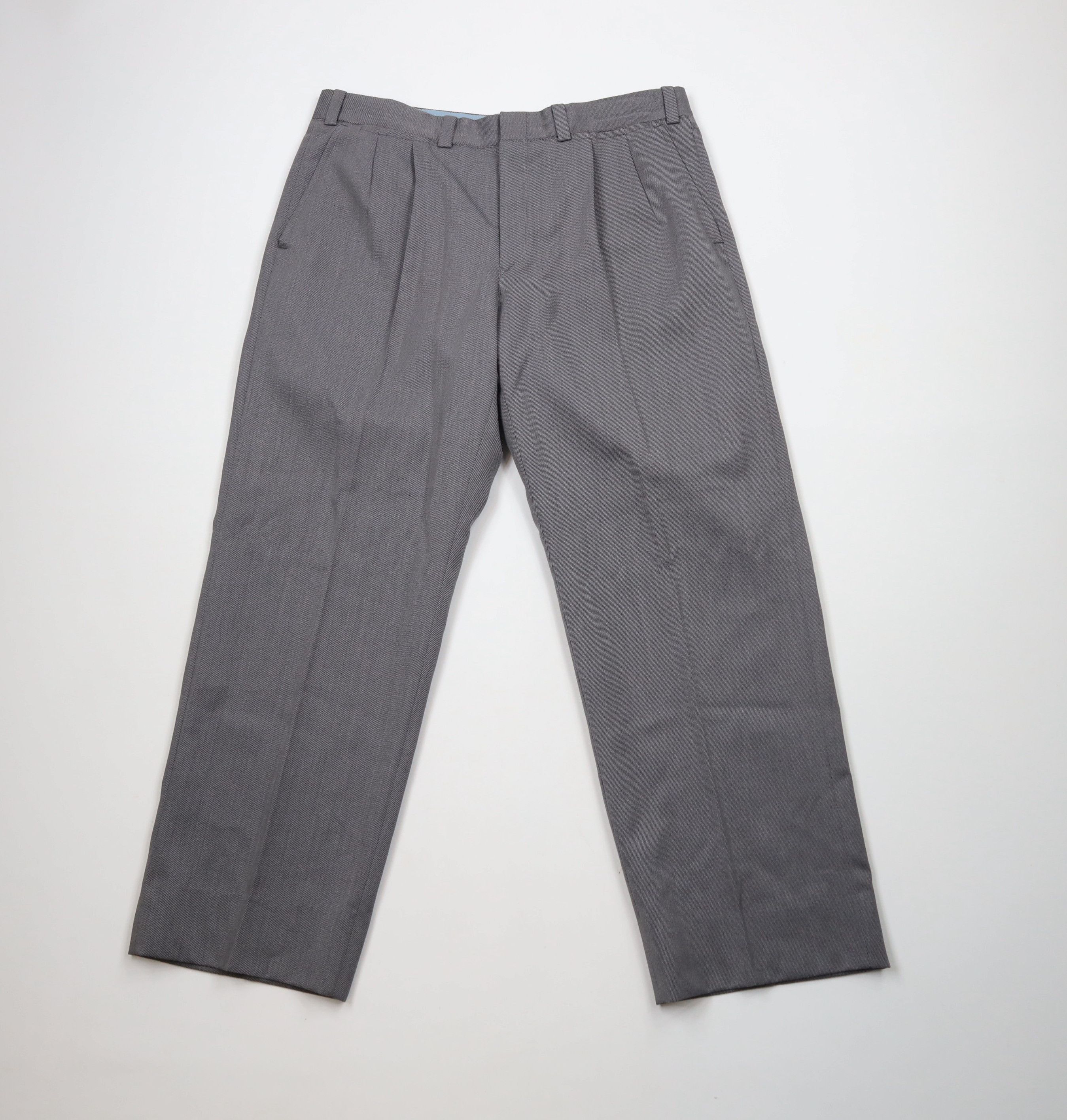 Vintage Vintage 70s Streetwear Ribbed Wide Leg Chino Pants Gray Size US 34 / EU 50 - 1 Thumbnail