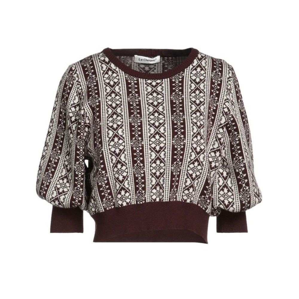 Other NWT New $165 Le Civique Knit 3/4 Puff Sleeve Brown Sweater Size M / US 6-8 / IT 42-44 - 3 Thumbnail