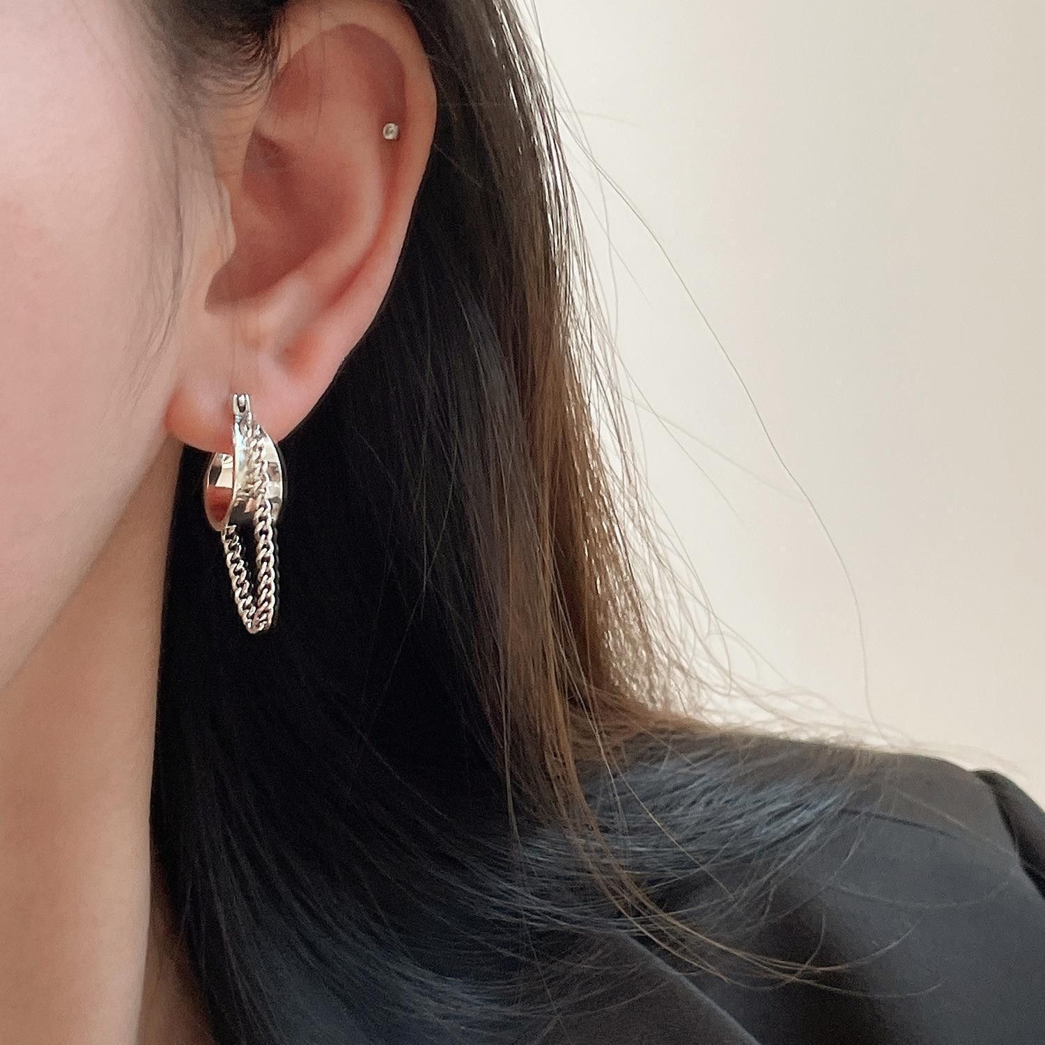 Jewelry 925 Sterling Silver Tassel Chain Earrings Size ONE SIZE - 5 Thumbnail