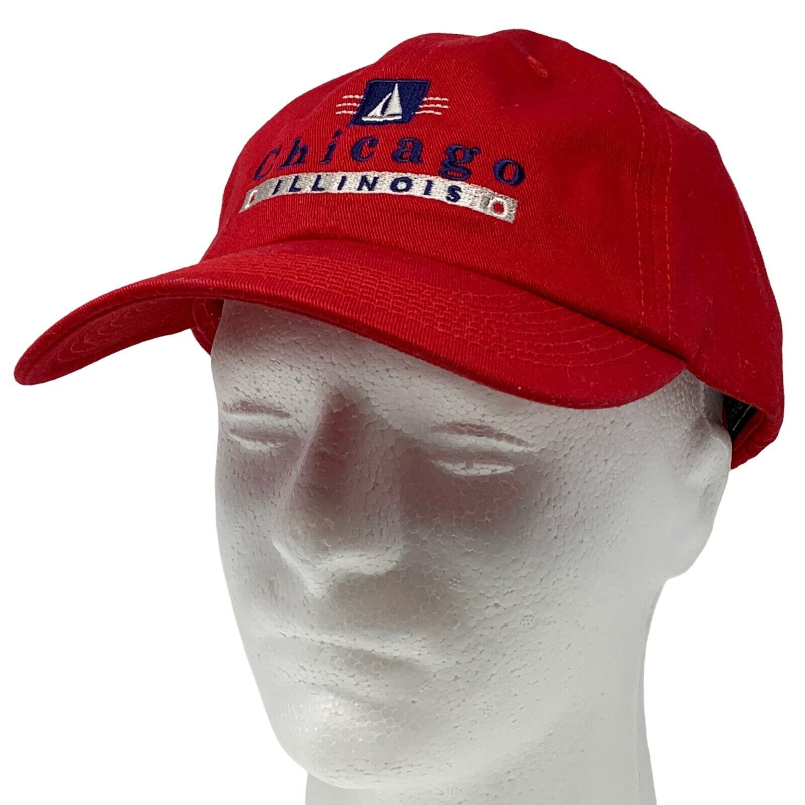 Perrin Chicago Illinois Dad Hat Cap Red Sailboat Nautical 6 Panel Size ONE SIZE - 1 Thumbnail