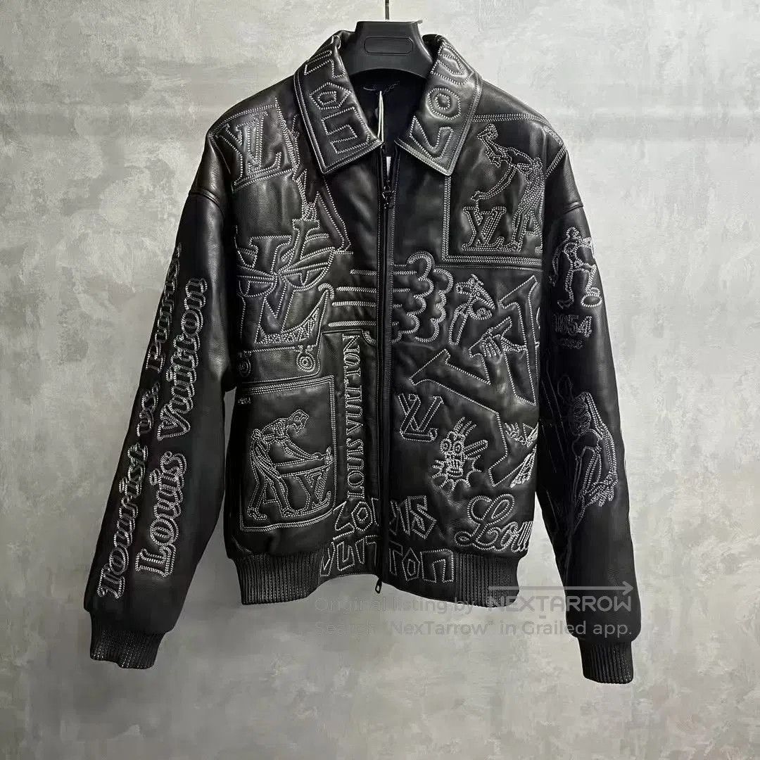 Louis Vuitton Louis Vuitton Black Embroidered Aviator Jacket. Size US S / EU 44-46 / 1 - 1 Thumbnail