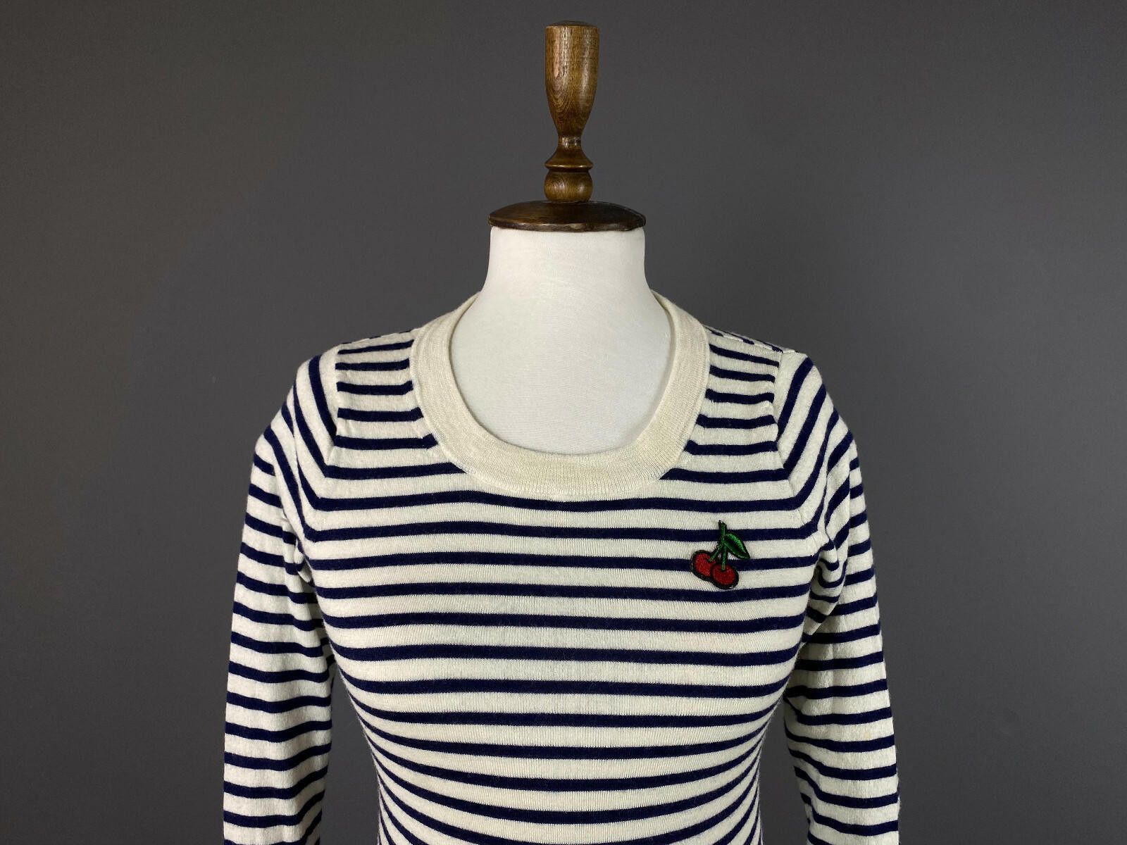 J.Crew Ladies J. Crew Stripe Merino Wool 3/4 Sleeve Sweater Size XS Size XS / US 0-2 / IT 36-38 - 2 Thumbnail