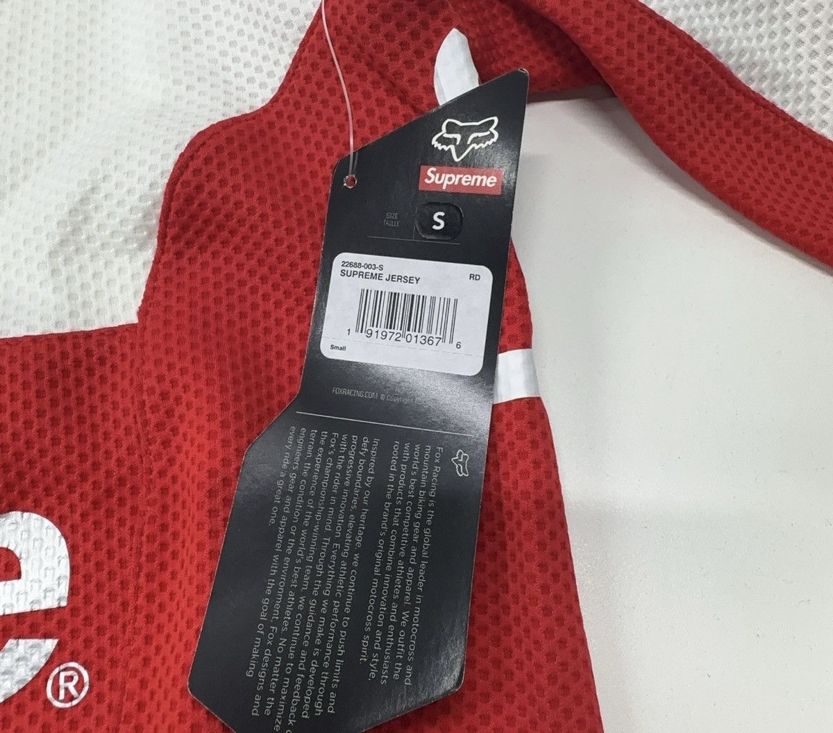 Fox Racing × Supreme Supreme Fox racing moto Jersey top white red Size US S / EU 44-46 / 1 - 6 Thumbnail