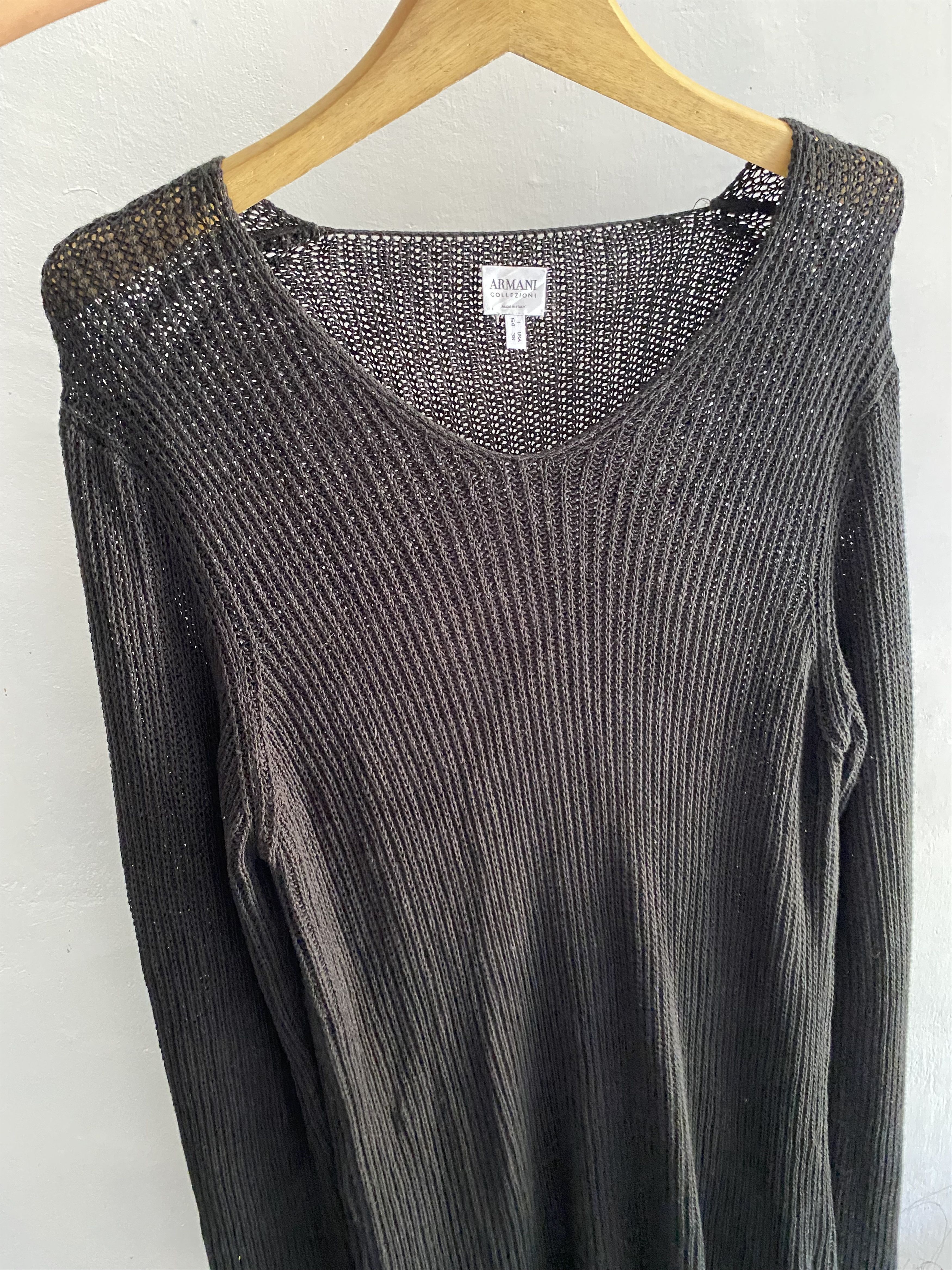 If Six Was Nine × Japanese Brand × Le Grande Bleu (L.G.B.) Vintage armani collezioni fishnet Size US L / EU 52-54 / 3 - 5 Thumbnail