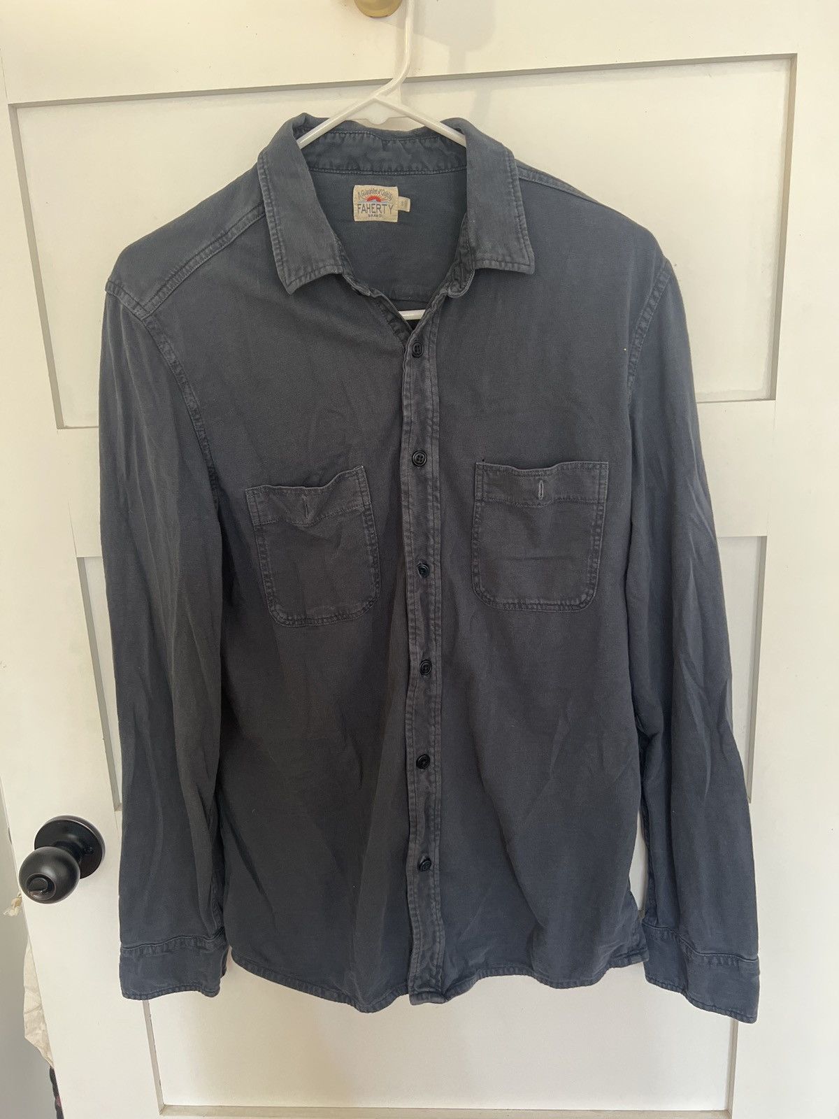 Faherty Navy blue long sleeve Faherty shirt Size US S / EU 44-46 / 1 - 1 Thumbnail