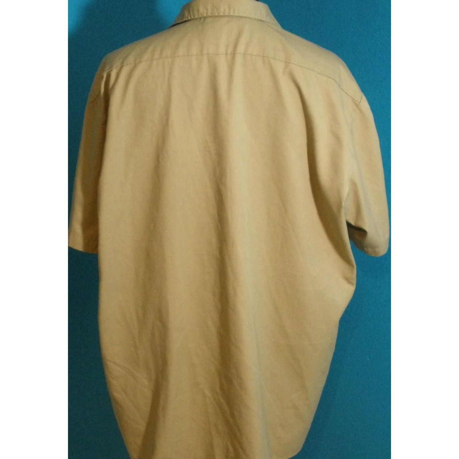 Dickies Dickies Shirt Button-Up Short Sleeve Logo Workwear Mens 2XL Beige Size US XXL / EU 58 / 5 - 3 Thumbnail