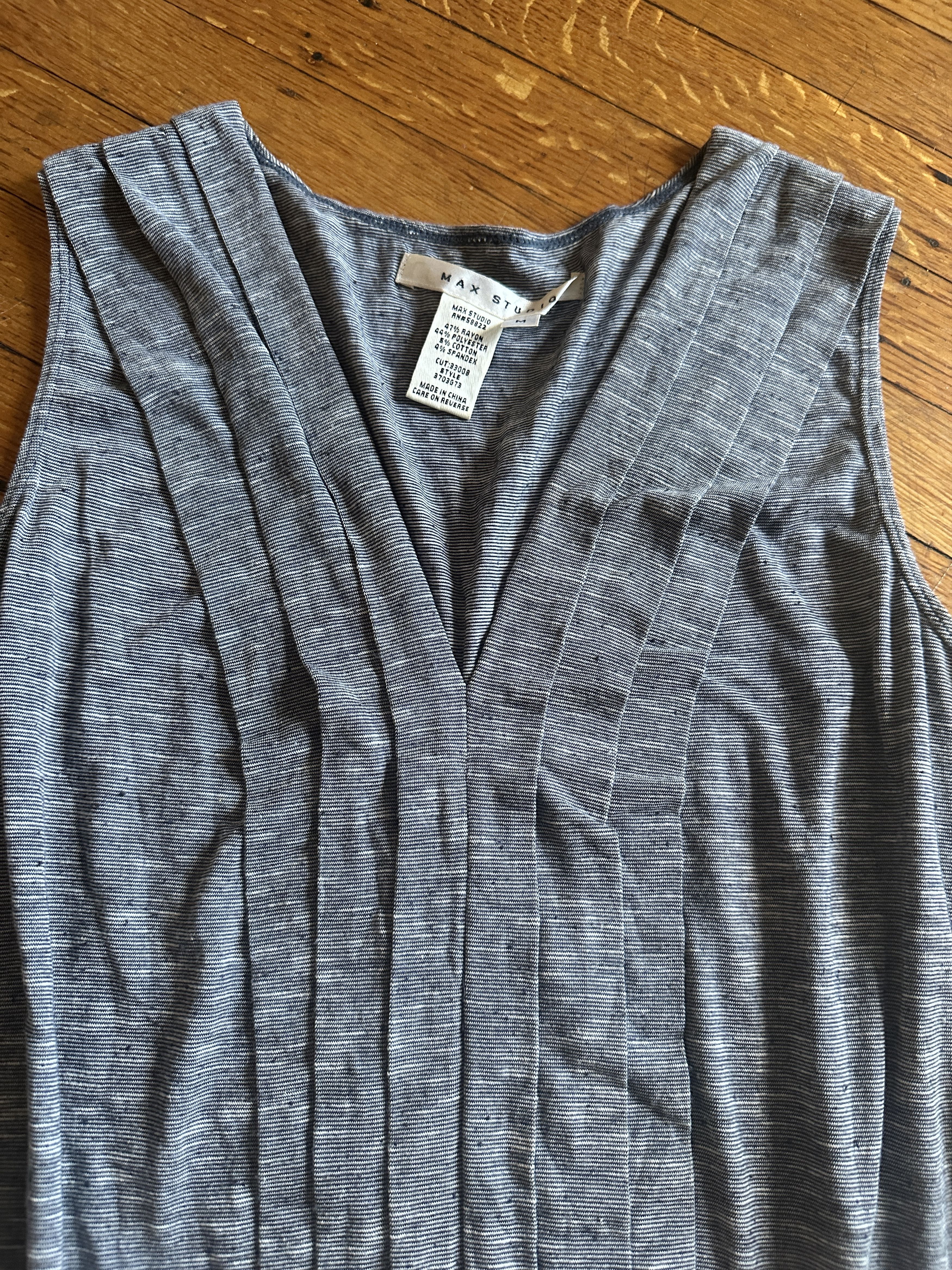 Max Mara Max Studio Heathered Blue Sleeveless Blouse Sz M Size M / US 6-8 / IT 42-44 - 2 Thumbnail