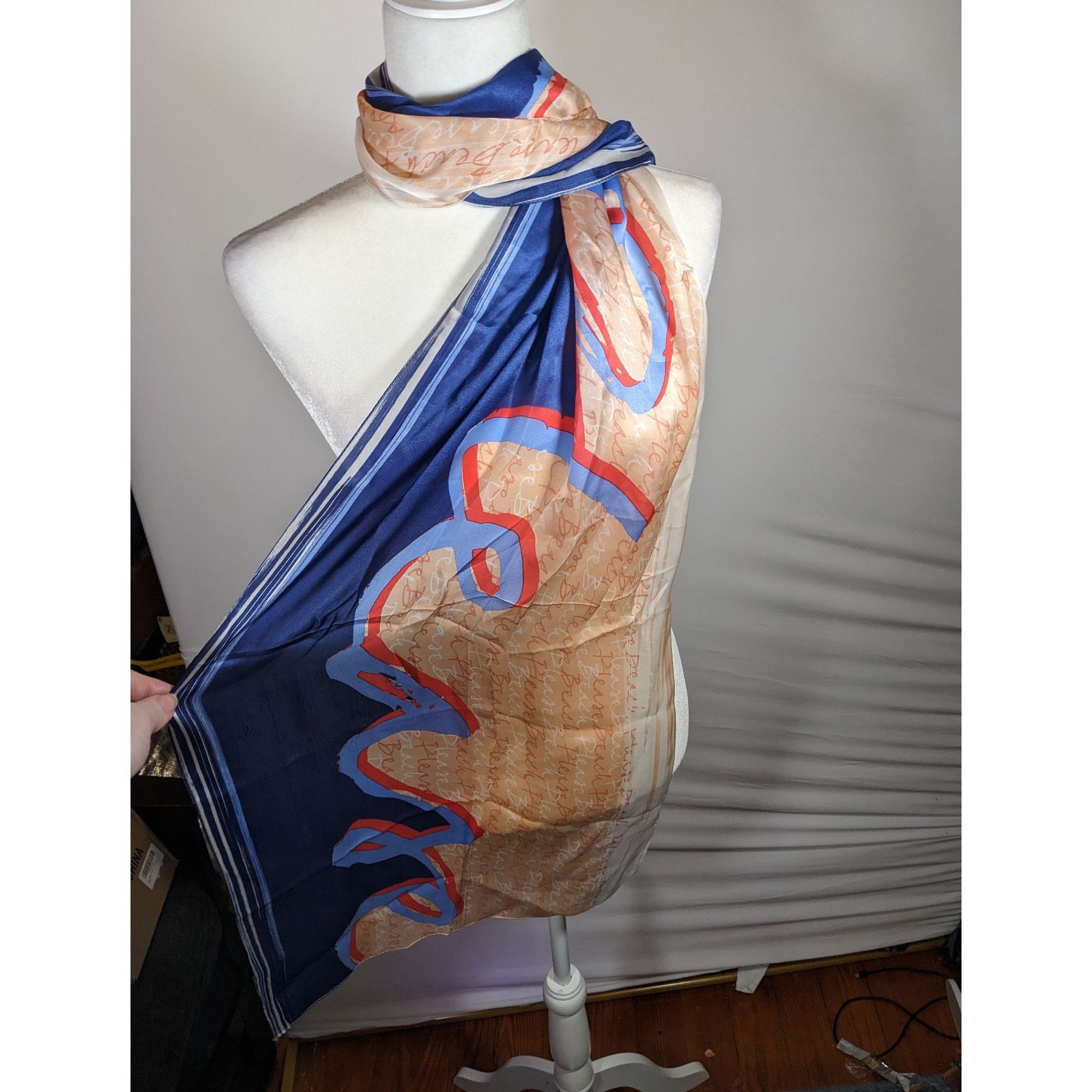 Other Vintage 90s Beach Please Max Studios Silk Scarf Size ONE SIZE - 7 Thumbnail