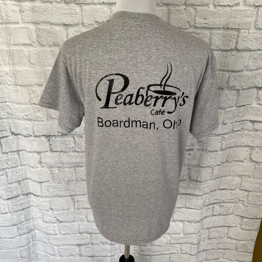 Gildan Women L Peaberrys coffee cafe short sleeve Crewneck shirt collectible grey Size L / US 10 / IT 46 - 5 Thumbnail