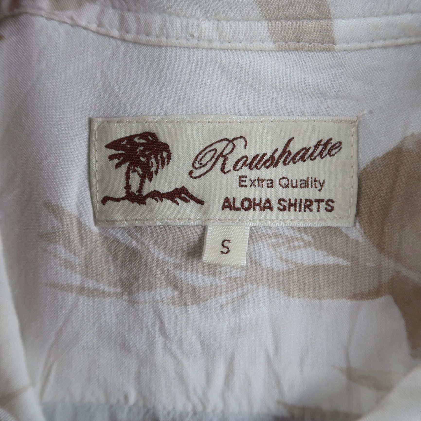 J Brand VINTAGE Roushatte Japanese Hawaiian Shirt Button-Up Floral Rayon Men's S Beige Size US S / EU 44-46 / 1 - 7 Thumbnail