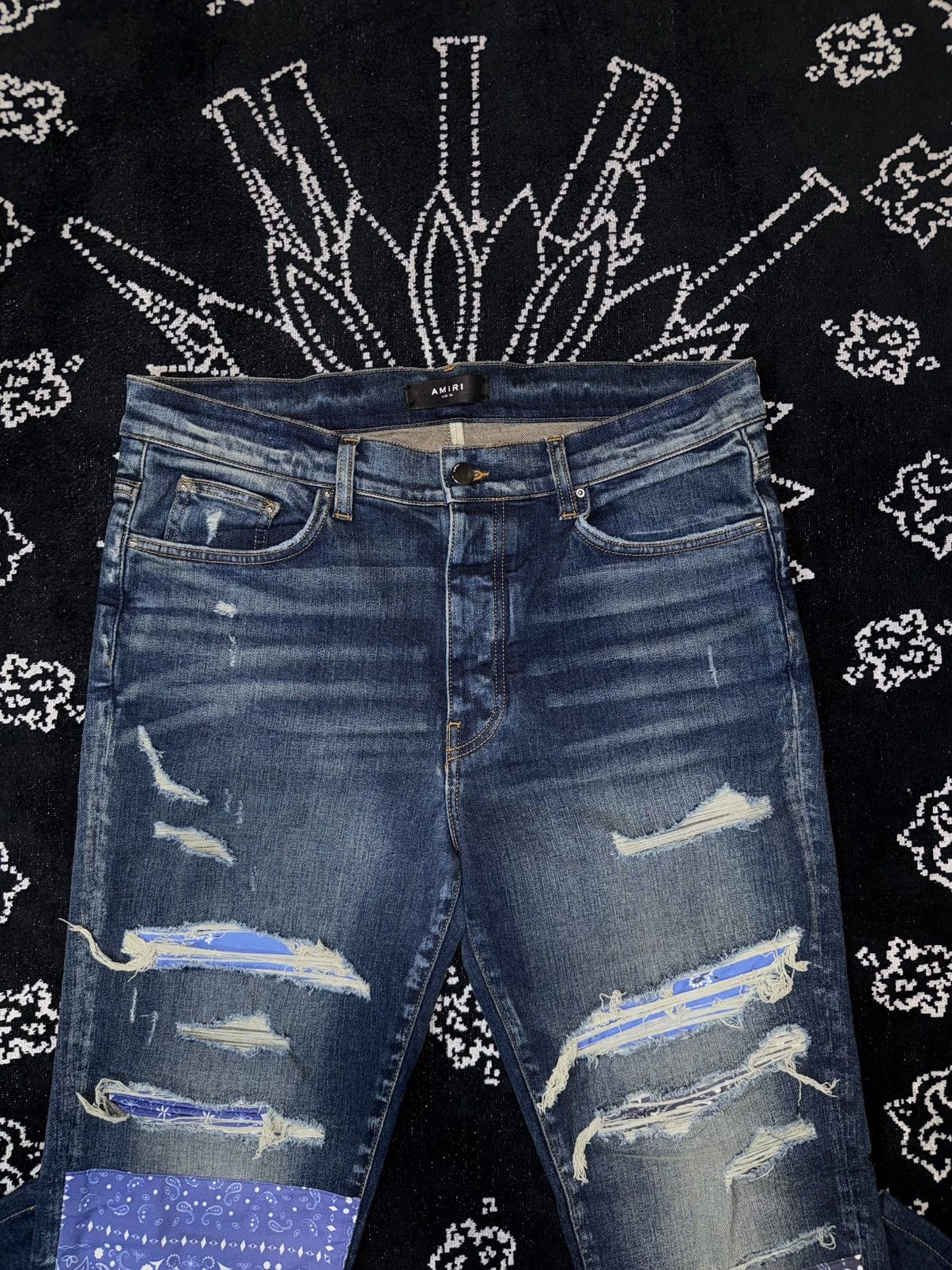 Amiri AMIRI BANDANA PURPLE PATCH JEANS Size US 36 / EU 52 - 2 Thumbnail