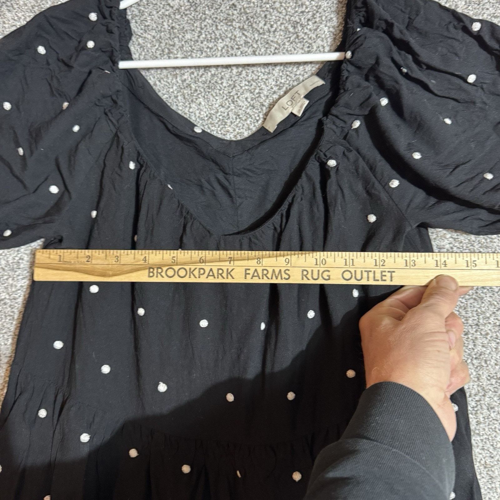 Loft Loft Dress Small Petite Embroidered Dots Puff Sleeve Tiered Size S / US 4 / IT 40 - 2 Thumbnail