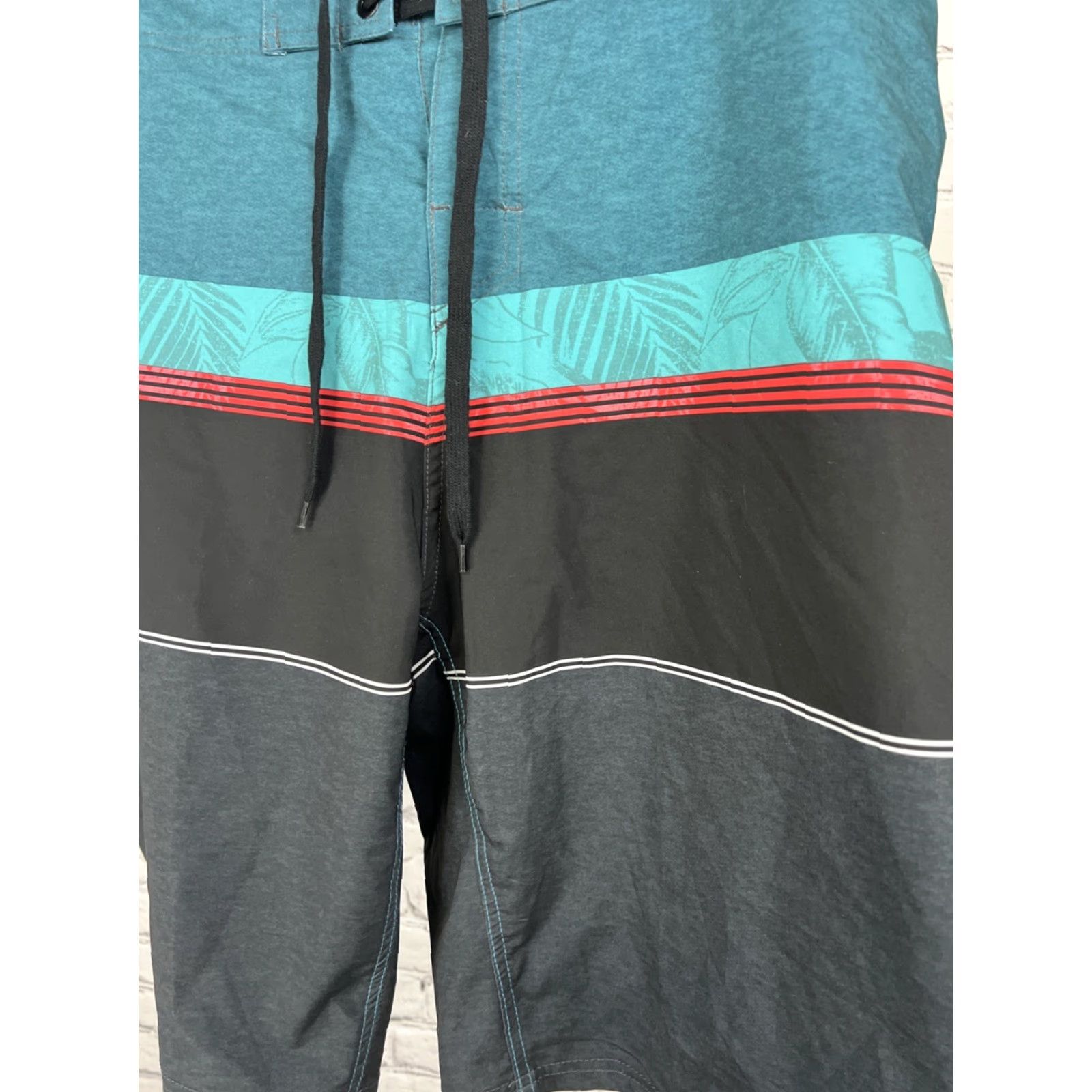 Burnside Burnside Board Shorts Bottom Men 38 Black Stripe Zip Pocket Bottle Opener Comb Quick Dry Beach Surf Summer Mens Size US 38 / EU 54 - 5 Thumbnail