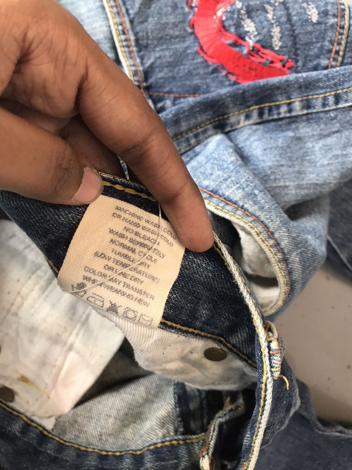 Japanese Brand × Vintage Vintage Evisu inspired seagull embroidered denim Size US 40 / EU 56 - 8 Thumbnail