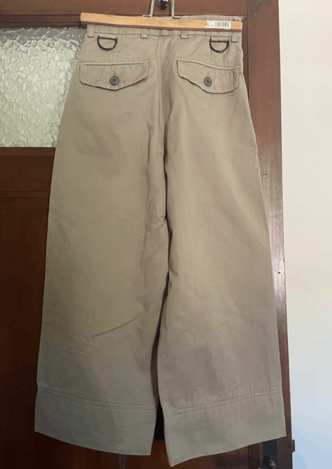 Dries Van Noten × Vintage Dries Van Noten Pants Baggy Wide Crop Top Jeans Cargo EX0109 Size 26" / US 2 / IT 38 - 5 Thumbnail
