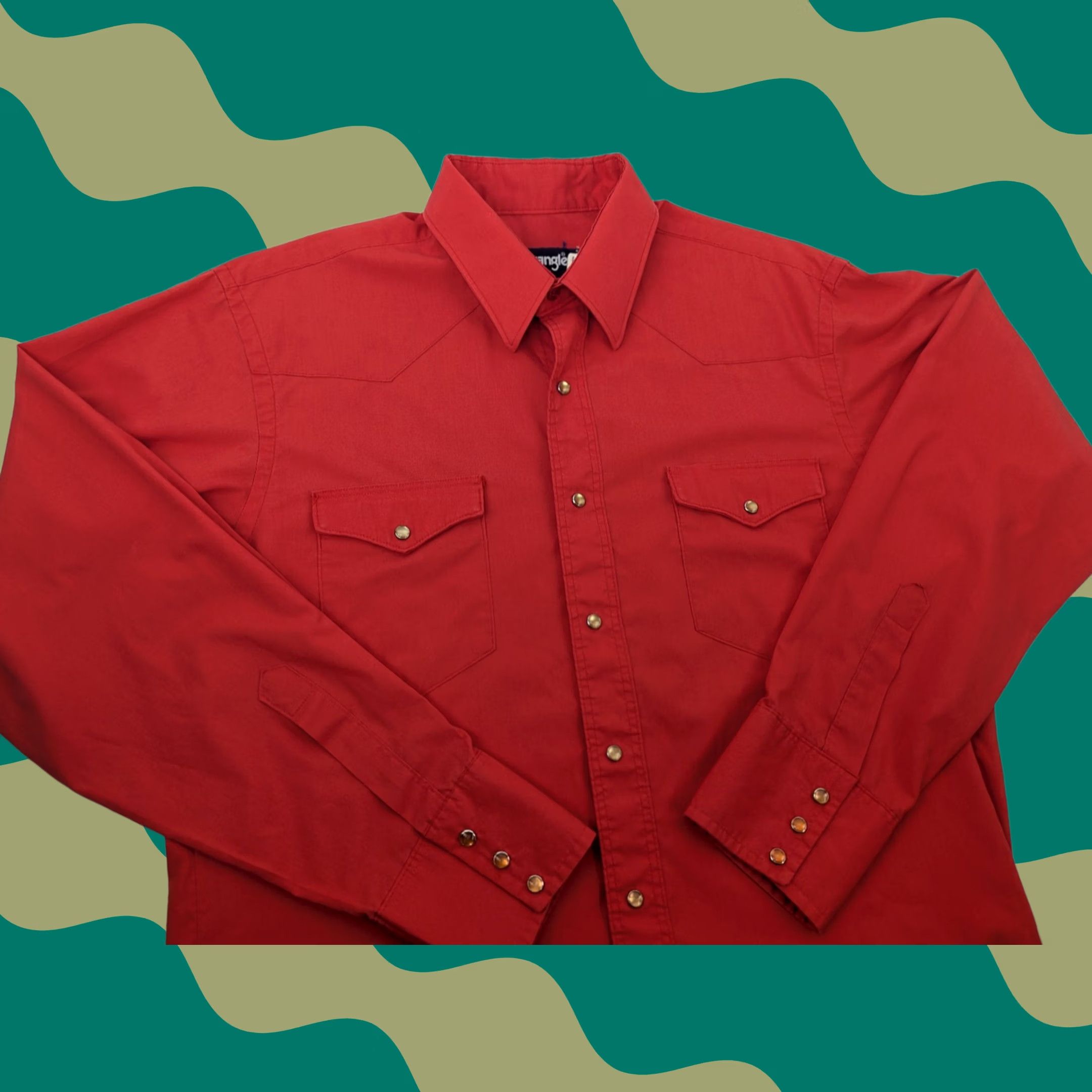 Wrangler VINTAGE Wrangler Shirt Mens Red Cowboy Cut X-Long Tails Pearl Snap USA 16x34 Button-Up Size US S / EU 44-46 / 1 - 1 Thumbnail