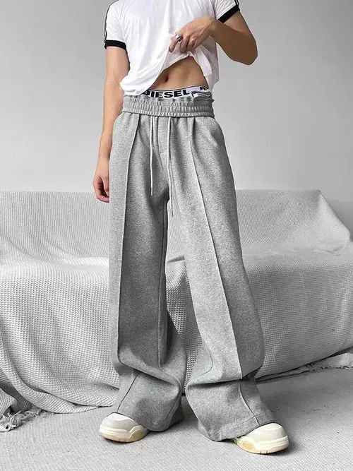 Japanese Brand Men Wide Leg Sweatpants Size US 28 / EU 44 - 1 Thumbnail