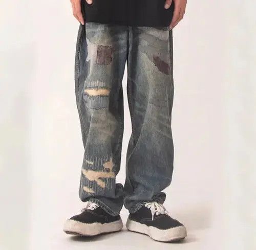Jean Patchwork Baggy Jeans Size US 34 / EU 50 - 1 Thumbnail