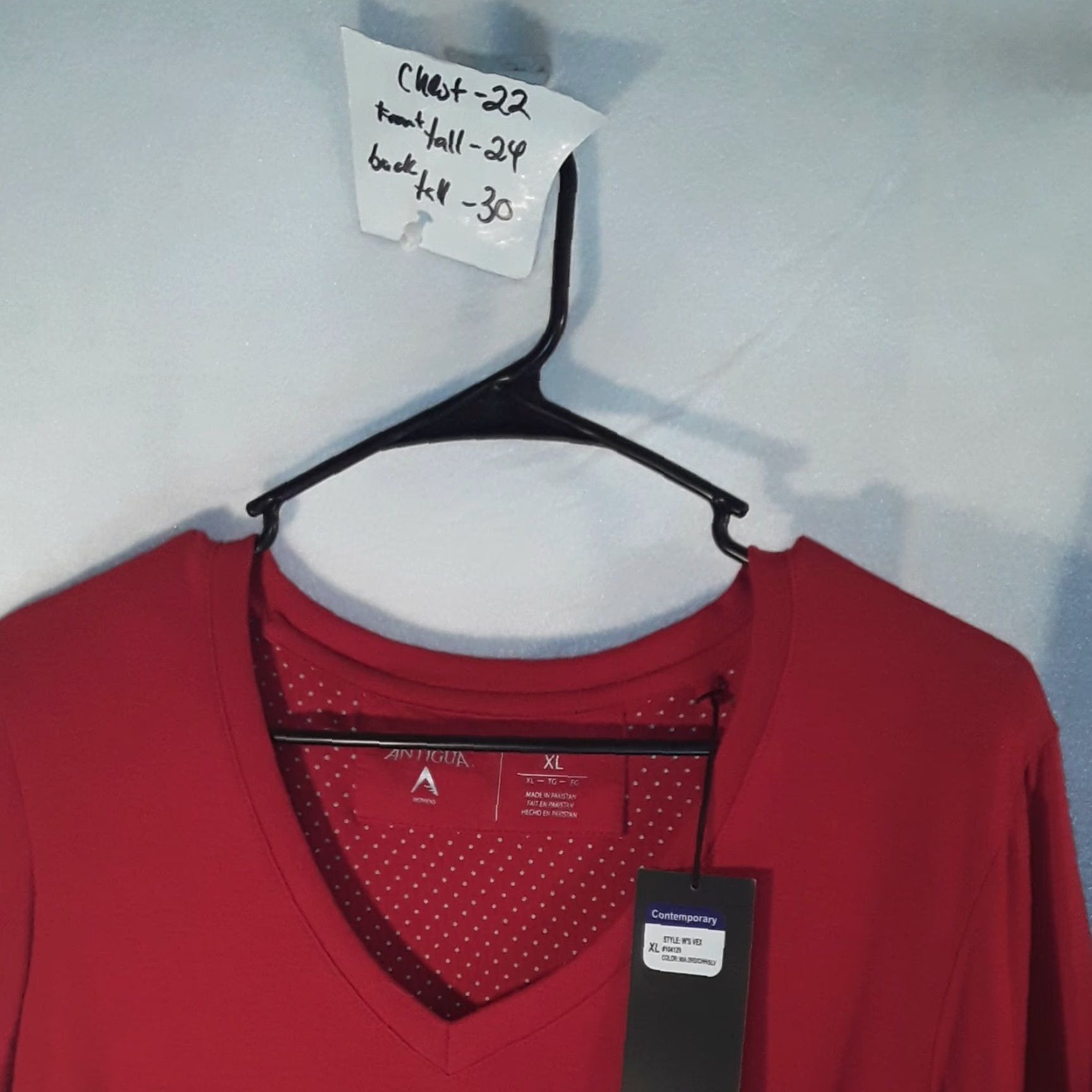 Vintage Antigua Red Warm Up Pants MEDIUM 28x30 SS Tshirt 24x30 red striped slv #e9 Size M / US 6-8 / IT 42-44 - 6 Thumbnail