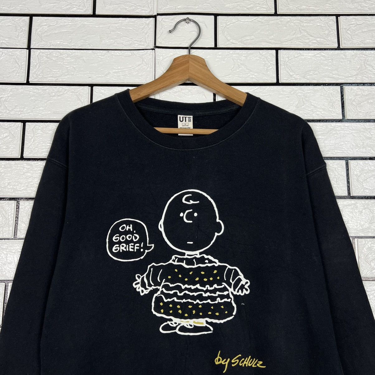 Peanuts UNIQLO X PEANUTS Big Logo Crewneck Sweatshirt #4066-C185 Size US L / EU 52-54 / 3 - 2 Thumbnail