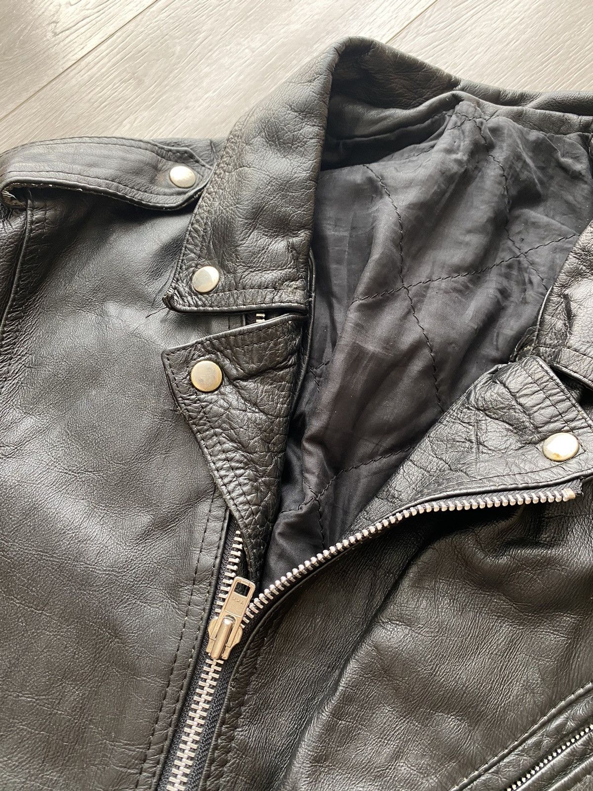 Vintage RARE 🔥 VINTAGE 90S FAST BLACK LEATHER MOTO BIKER JACKET Size US M / EU 48-50 / 2 - 6 Thumbnail