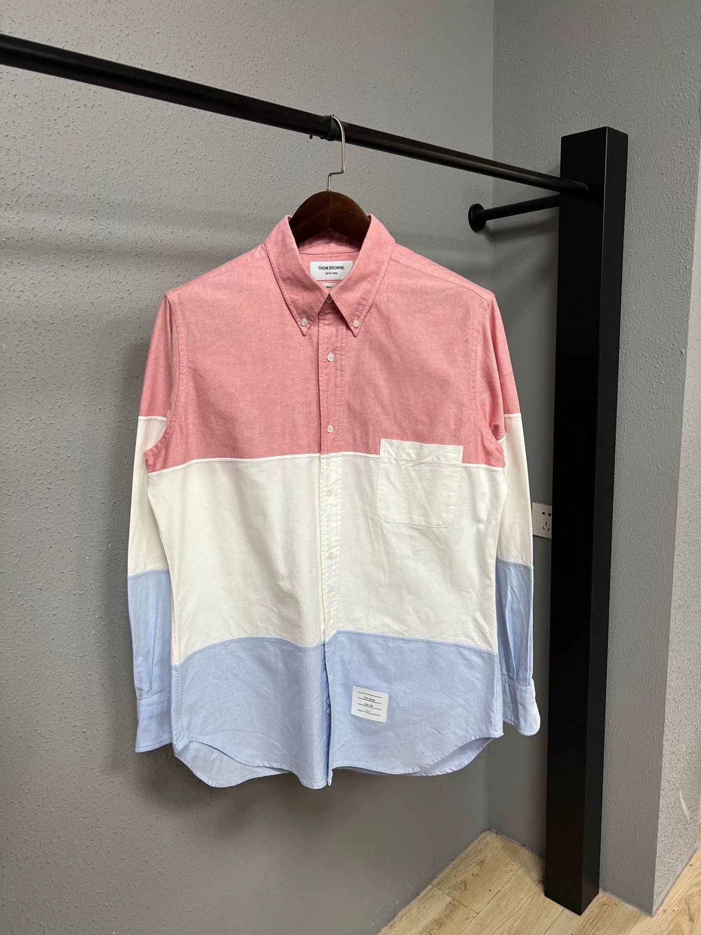 thom browne colorful checked shirt