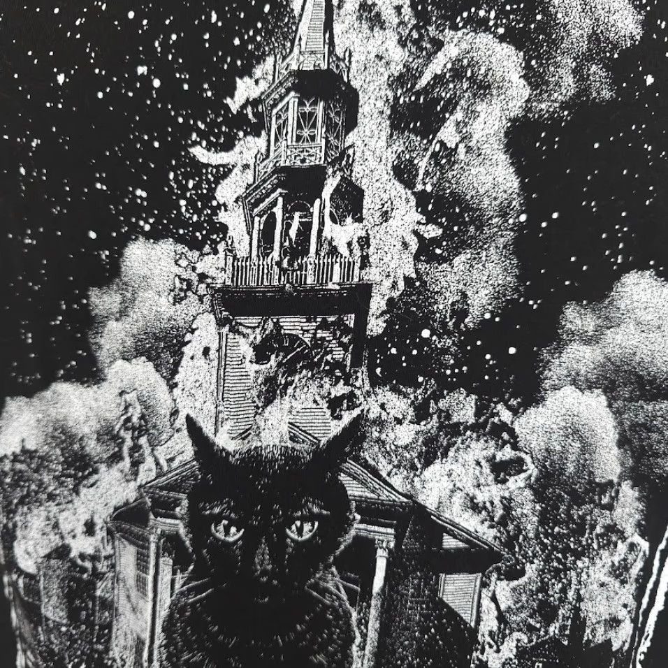Vintage Mortus Viventi Shirt Mens Small Black Cat Tower Tarot Card Fortune Telling Made In USA Size US S / EU 44-46 / 1 - 3 Thumbnail