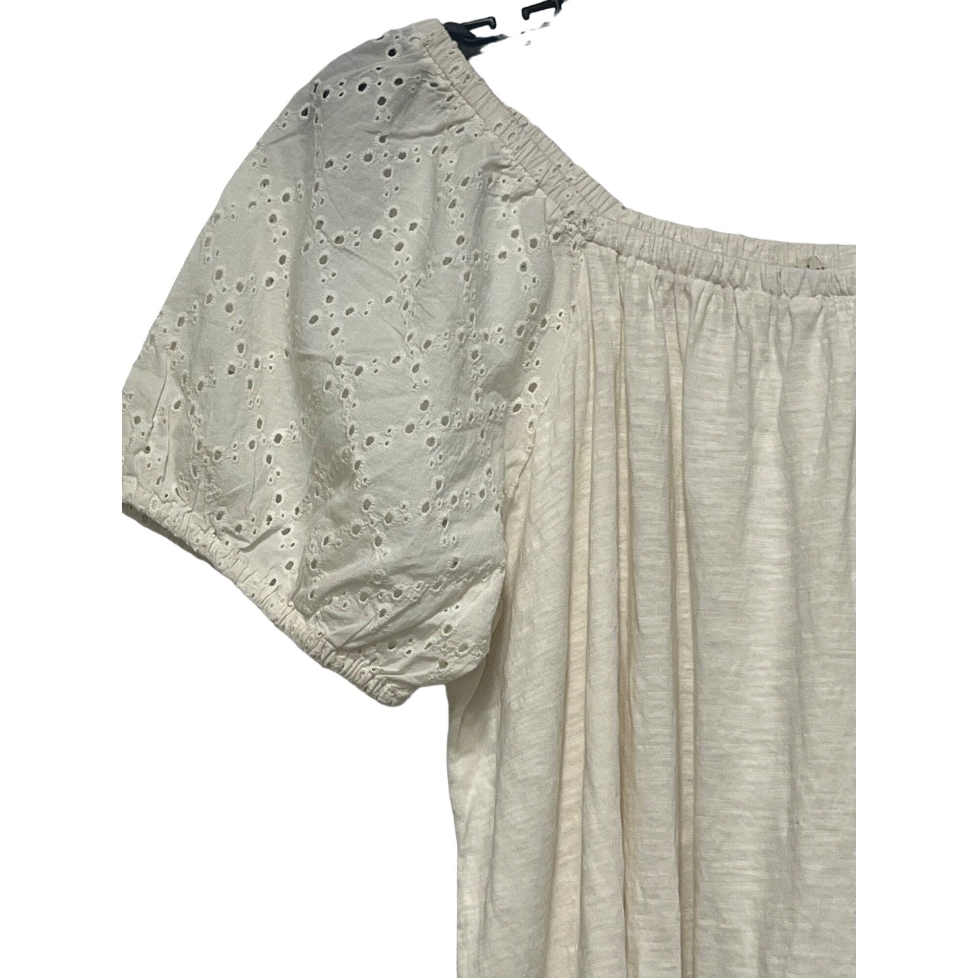 Other Style & Co Plus Size Cotton On Off Shoulder Top, Coconut Cre Size ONE SIZE - 3 Thumbnail