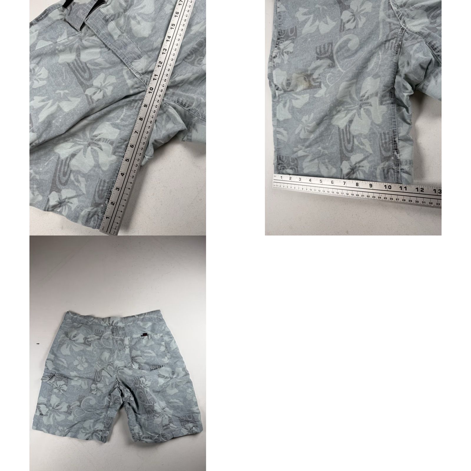 Gramicci VINTAGE Gramicci Shorts Mens M Casual 90s Light Blue/ Gray Cotton Canvas Buckle Adjustable Waist Belted Pockets Relaxed Front Flat Front Logo USA Made Size US 31 - 8 Thumbnail