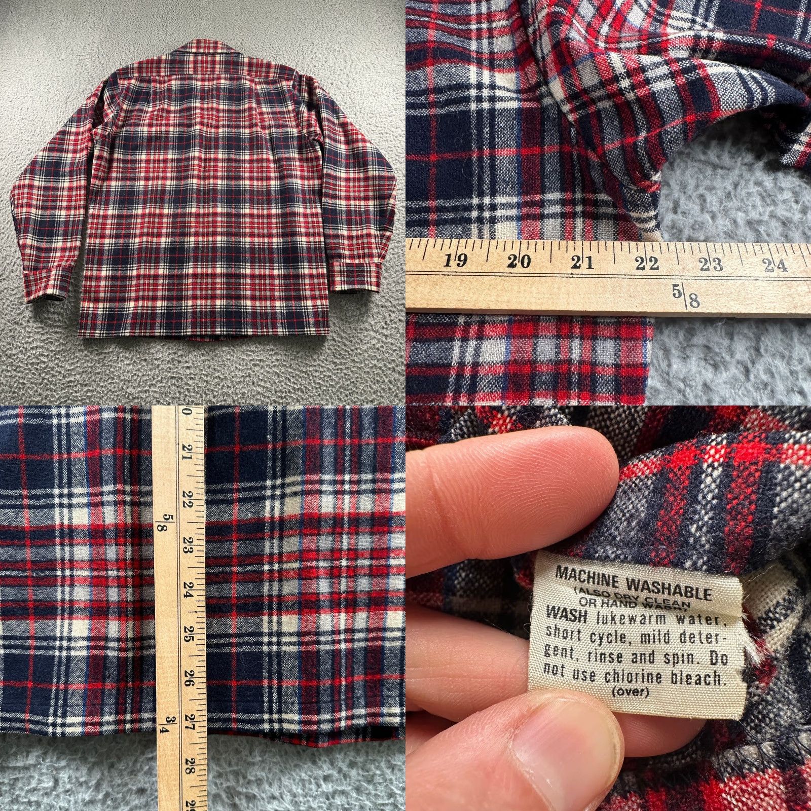 Pendleton Pendleton Wool Board Shirt Mens M Red Navy Plaid Button Front Virgin Wool USA Size US M / EU 48-50 / 2 - 8 Thumbnail