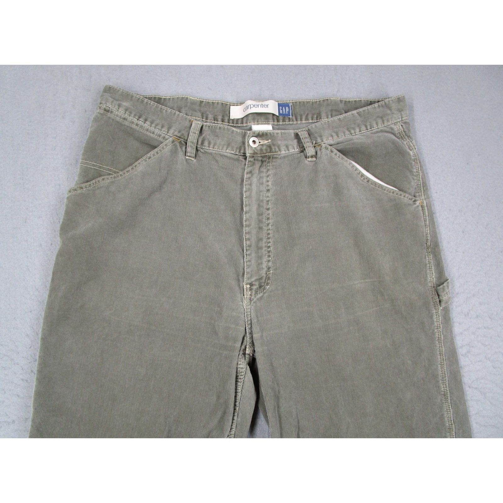Gap VINTAGE Gap Carpenter Pants Mens 40x28 Olive Green Corduroy Hammer Loop Workwear 90s Mens Pants Size US 40 / EU 56 - 2 Thumbnail