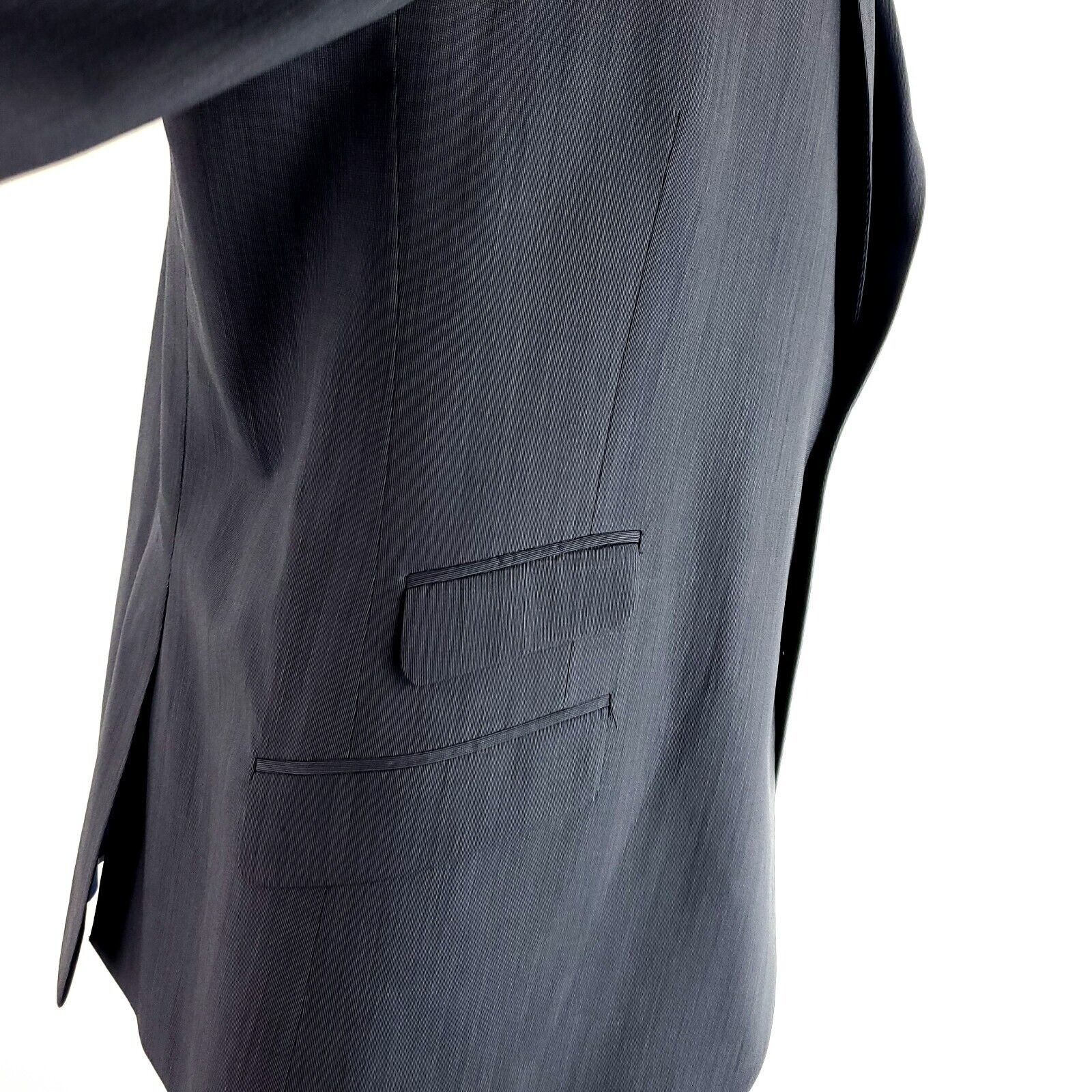 Tommy Hilfiger Tommy Hilfiger Wool Lycra 2 Button Suit Jacket 44R Blue Stri Size 44R - 7 Thumbnail