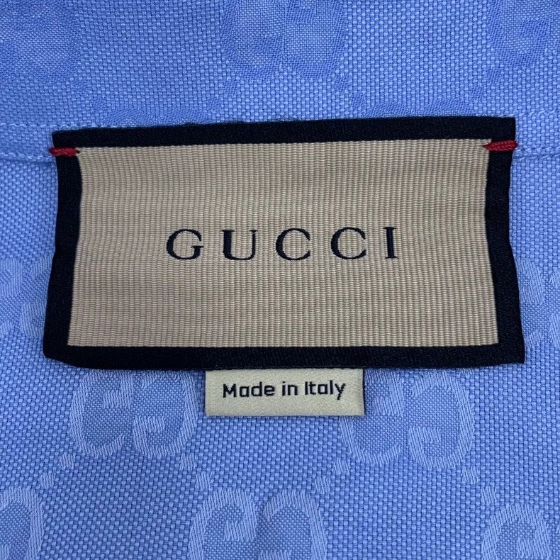Gucci Gucci Size36 Blue logo jacquart full printed cotton lapel s Size US XXS / EU 40 - 5 Thumbnail