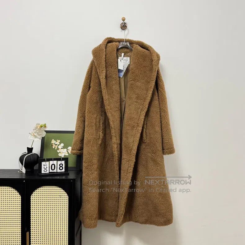 Max Mara Max Mara Khaki Camel Fleece Teddy Long Coat Size M / US 6-8 / IT 42-44 - 1 Thumbnail