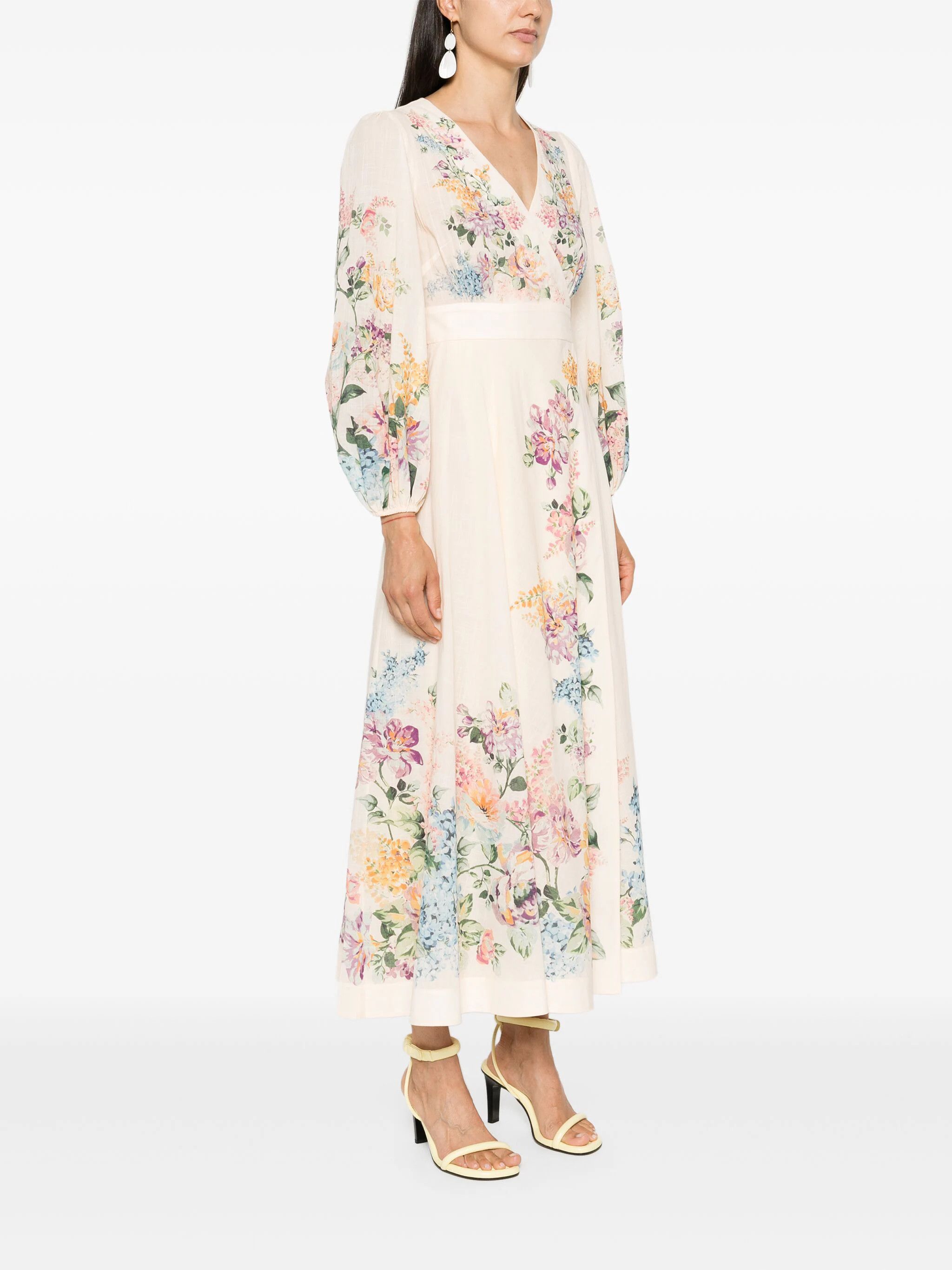 Zimmermann o1s22i1n1024 Halliday Midi Wrap Dress in Multicolor Size S / US 4 / IT 40 - 3 Thumbnail