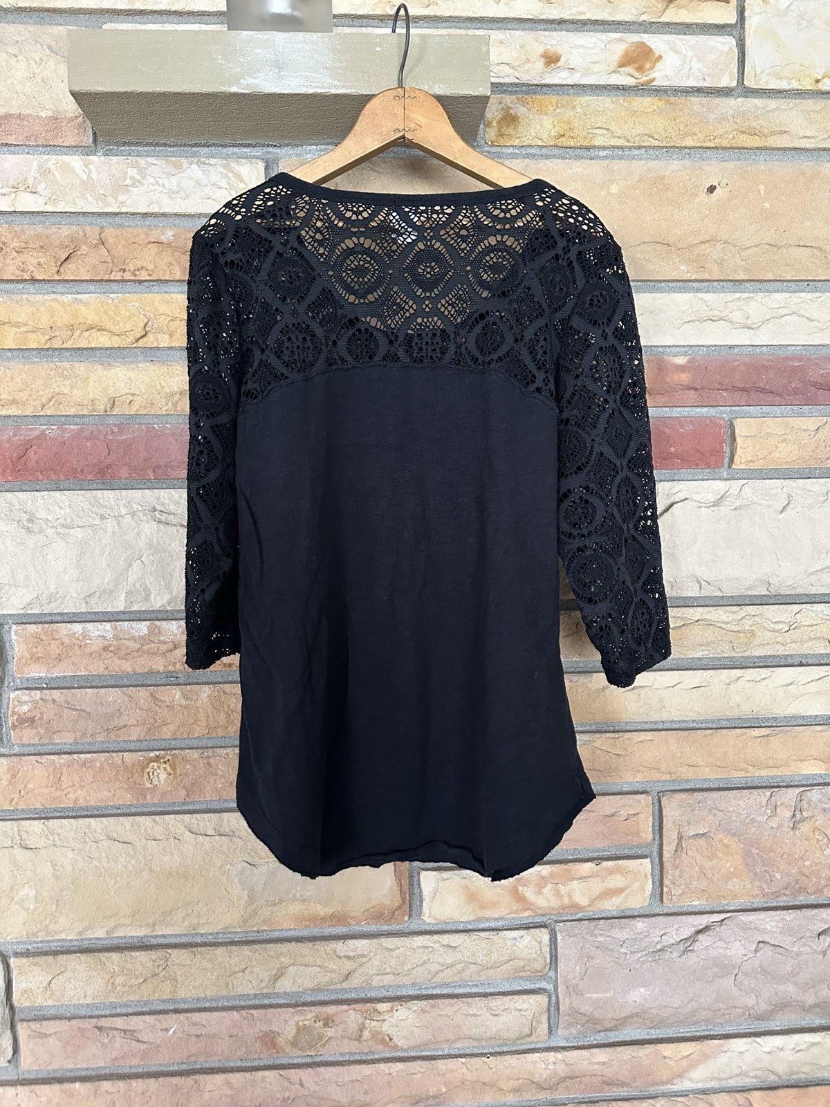 Affliction Vintage Y2K Affliction Lace Knit Graphic Tee Size L / US 10 / IT 46 - 2 Thumbnail